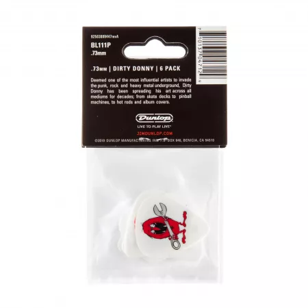 Dirty Donny S1 Медиаторы 6шт, толщина 0.73мм, Dunlop, BL111P.73