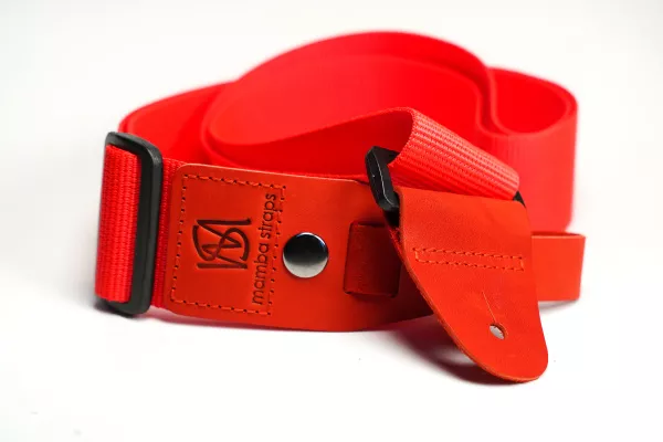 Ремень для гитары, нейлоновый, красный, Mamba straps, MB5072-090  рис.2 