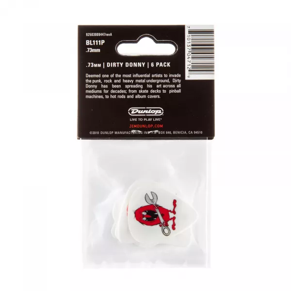 Dirty Donny S1 Медиаторы 6шт, толщина 0.73мм, Dunlop, BL111P.73  рис.2 
