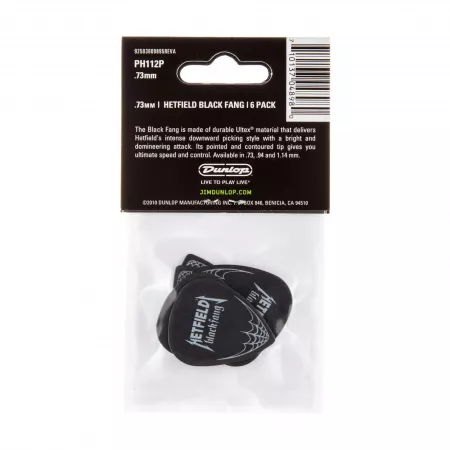 Black Fang Медиаторы, 6шт, толщина 0,73мм, Dunlop, PH112P.73