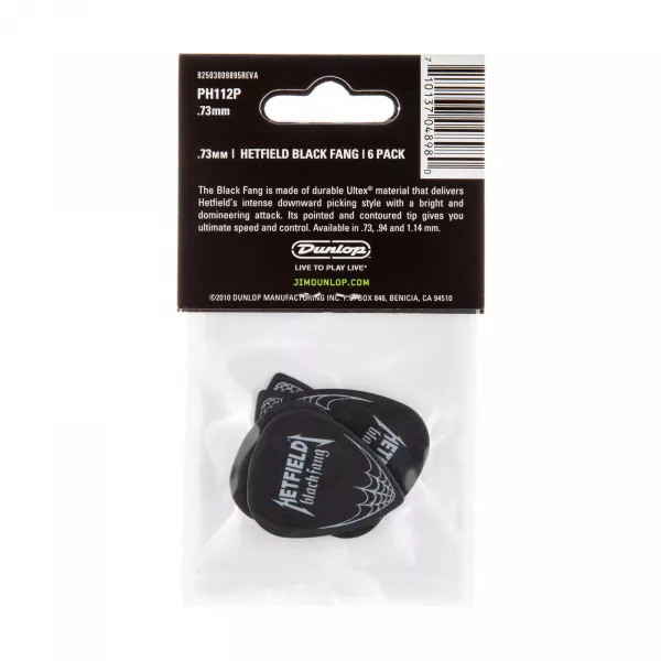 Black Fang Медиаторы, 6шт, толщина 0,73мм, Dunlop, PH112P.73  рис.2 