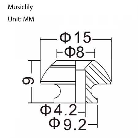 Крепление ремня, хром, 2шт, Musiclily, MX1284CR