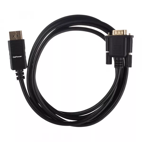 Кабель DisplayPort (m)-VGA (m) 1.8м ПВХ, черный, GoPower, 00-00027497  рис.2 