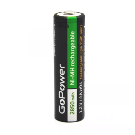 Аккумулятор бытовой AA/HR6 Ni-MH, 2850мАч, 2шт, GoPower, 00-00015318