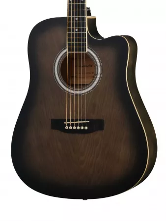 Акустическая гитара, с вырезом, коричневый санберст, Naranda, HS-4140-TBS