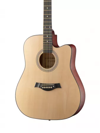 Акустическая гитара, с вырезом 41", цвет натуральный, Fante, FT-221-N