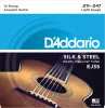 EJ35 SILK&STEEL Струны для акустической гитары посеребренные сталь и шелк 11-47 D`Addario