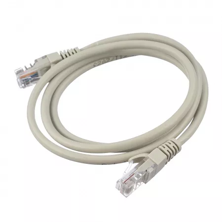 Патч-корд RJ-45 (m)-RJ-45 (m) 1.0м кат.5е ПВХ 26AWG, серый, в пакете, GoPower, 00-00027472