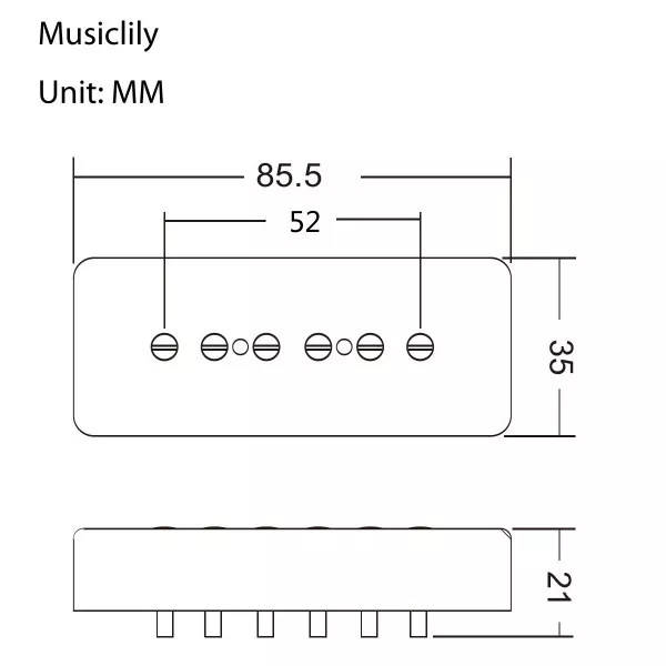 Звукосниматель магнитный сингл, для LP SG, бриджевый, кремовый, Musiclily, MX1256  рис.2 