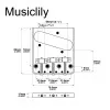 Бридж для Squier & Imported Tele, хром, Musiclily, MX2610CR