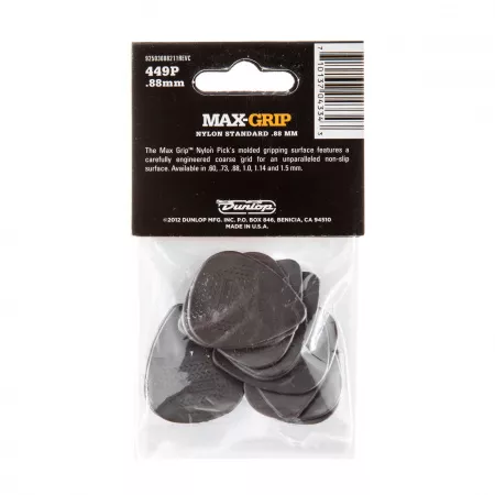 Max-Grip Nylon Standard Медиаторы 12шт, толщина 0,88мм, Dunlop, 449P.88