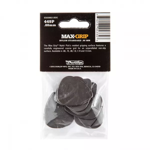 Max-Grip Nylon Standard Медиаторы 12шт, толщина 0,88мм, Dunlop, 449P.88  рис.2 
