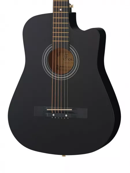 Акустическая гитара, с вырезом, черная, Foix, FFG-3810C-BK  рис.2 
