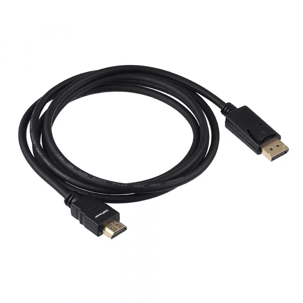 Кабель DisplayPort (m)-HDMI (m) 1.8м ПВХ ver.2.0, черный, GoPower, 00-00027493  рис.2 