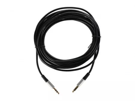 Кабель AUX Jack 3.5мм(m)-Jack 3.5мм(m), 5м, ПВХ, GoPower, 00-00032068