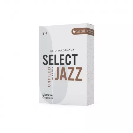 Organic Select Jazz Unfiled Трости для саксофона альт, размер 2H, 10шт, D'Addario, ORRS10ASX2H