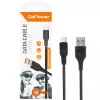 Кабель GP01T USB (m)-Type-C (m) 1.0м 2.4A, ПВХ, черный, GoPower, 00-00018566
