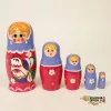 LHM10151 Матрешка "Петушок" 5 кукольная, Хохлома