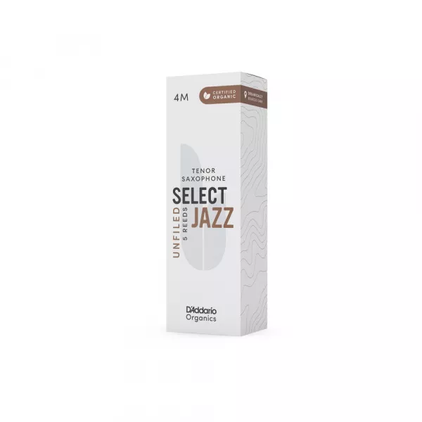 Organic Select Jazz Unfiled Трости для саксофона тенор, размер 4M, 5шт, D'Addario, ORRS05TSX4M  рис.2 