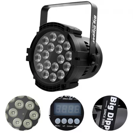 Светодиодный прожектор, водонепроницаемый IP55, RGBW, 18х10Вт, Big Dipper, BDW1810-A