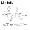 Колки для гитары 3+3, черные, Musiclily, MX1345BK-3MX1346BK-3