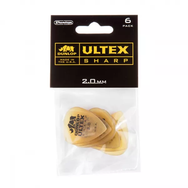 Ultex Sharp Медиаторы 6шт, толщина 2,00мм, Dunlop, 433P2.00  рис.2 