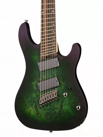 KX Series Электрогитара 7-струнная, мультимензурная, зеленая,  Cort, KX507MS-SDG