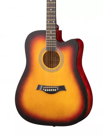 Акустическая гитара, с вырезом, санберст, Foix, FFG-4101C-SB