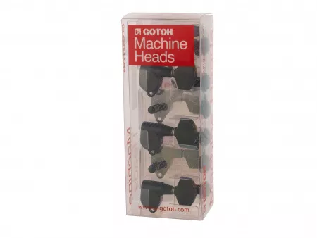 Колки для гитары 3+3, черные, Gotoh, SG301-01-B-L3+R3