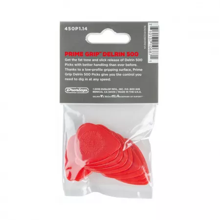 Prime Grip Delrin 500 Медиаторы 12шт, толщина 1,14мм, Dunlop, 450P1.14