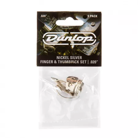 Nickel Silver Медиаторы на палец 5шт, нейзильбер, толщина .020, Dunlop, 33P.020