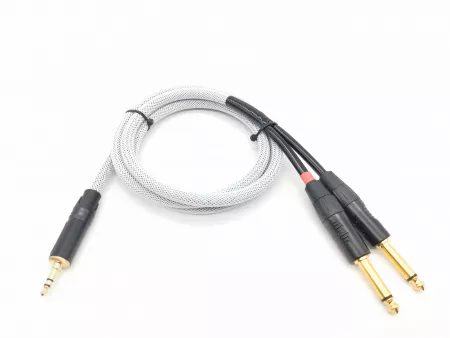 Кабель аудио 3.5-2х6.3мм, 1.25м, в оплетке, ZZcable, G46-3,5-2J-0125-Z