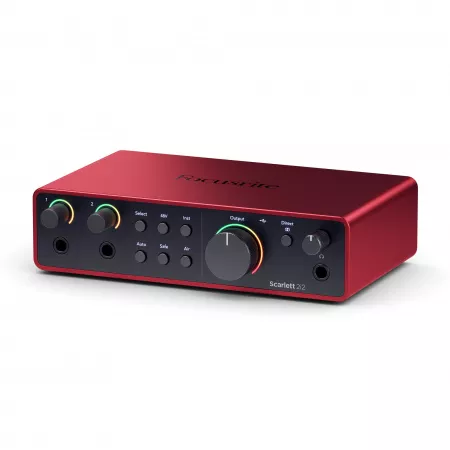 Звуковая карта USB, 24бит/192 кГц, 2 входа-2 выхода, Focusrite, Scarlett-2i2-4th-gen
