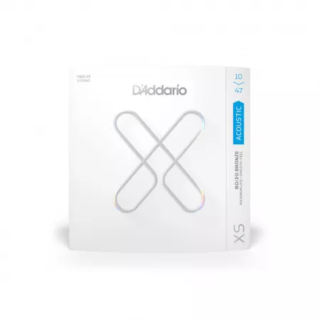 XS Комплект струн для 12-струнной акустической гитары, бронза, 10-47, D'Addario, XSABR1047-12