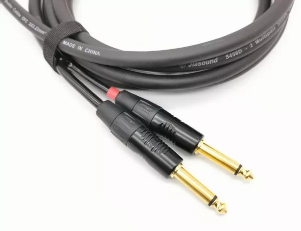 Кабель аудио 3.5-2х6.3мм, 9м, ZZcable, E52-3,5-2J-0900-0  рис.2 