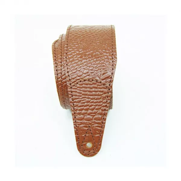 Leather 11 Ремень для гитары, кожаный, красный кедр, тиснение рептилия, Fidel, FL660357L11  рис.2 