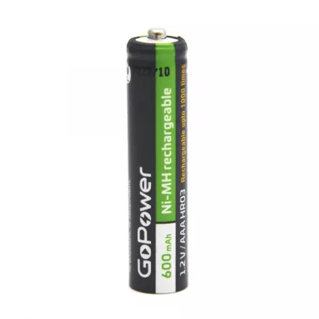 Аккумулятор бытовой ААА/НR03 Ni-MH, 600мАч, 2шт, GoPower, 00-00015315