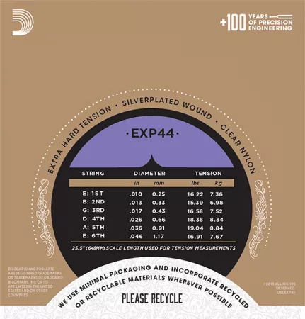 EXP44 CLASSICAL Струны для классической гитары нейлоновые Extra Hard D`Addario