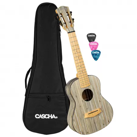 Bamboo Series Graphite Укулеле концертный, с чехлом, графит, Cascha, HH-2316