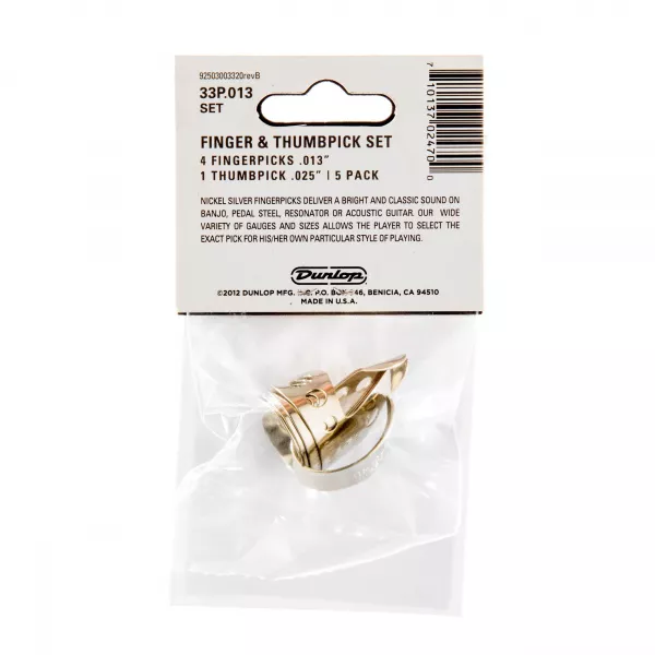 Nickel Silver Медиаторы на палец 5шт, нейзильбер, толщина .013, Dunlop, 33P.013  рис.2 