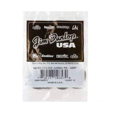 Flow Jumbo Медиаторы 12шт, толщина 3.0мм, Dunlop, 547R3.0