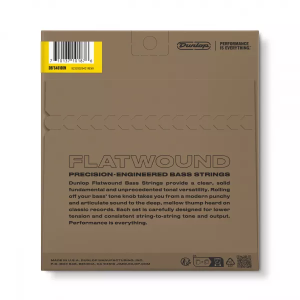 Flatwound Medium Scale Комплект струн для бас-гитары, сталь, 40-100, Dunlop, DBFS40100M  рис.2 