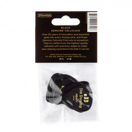 Genuine Celluloid Медиаторы, 12шт, толстые, черные, Dunlop, 483P03HV