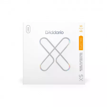 XS Nickel Струны для электрогитары, никелированные, 10-46, 3 комплекта, D'Addario, XSE1046-3P