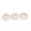 Комплект ручек потенциометров (2+1), Strat Style, белые, Musiclily, MX1733AW-2MX1734AW