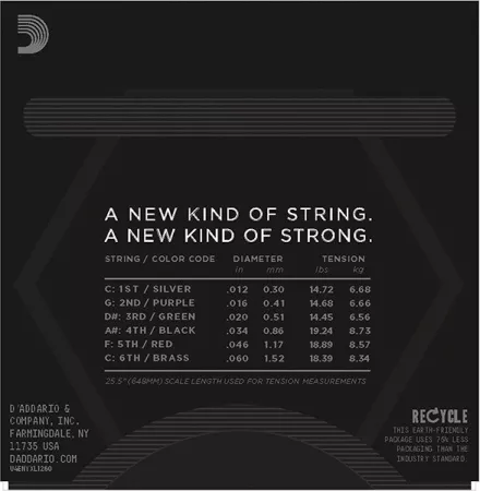 NYXL1260 NYXL Комплект струн для электрогитары, Extra Heavy, 12-60, D'Addario