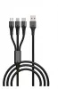 Кабель GP21-3-1.2M USB (m)-Type-C/Lightning/microUSB (m) 1.2м черный, GoPower, 00-00028388