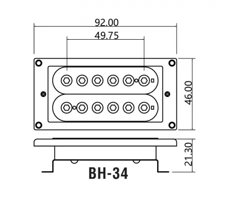 Звукосниматель магнитный, хамбакер, нековый, белый, Belcat, BH-34Neck-WH
