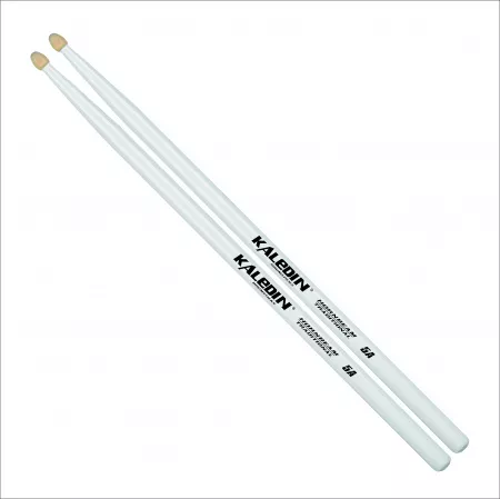 5B Барабанные палочки, граб, деревянный наконечник, белые, Kaledin Drumsticks, 7KLHBW5B