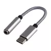 Переходник AUX 3.5мм (f)-Type-C (m), 0.1м ПВХ белый, GoPower, 00-00027481